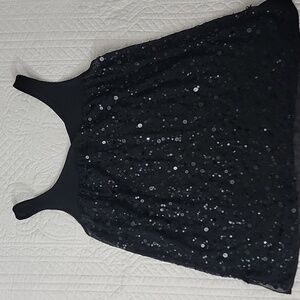 Victoria's Secret Black Sheer Sequins Detail Sleeveless Top